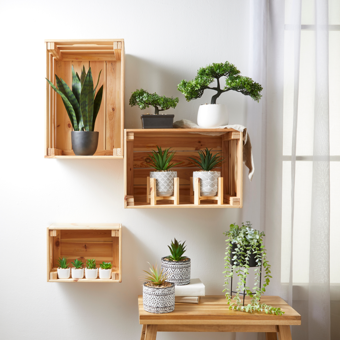 Unterschiedliche Deko Kunstpflanzen